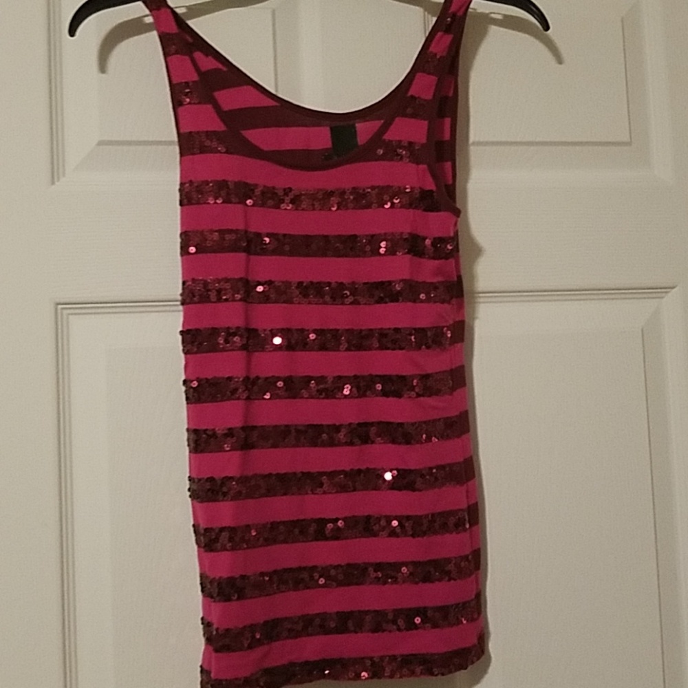 Striped Sequin Tank Top